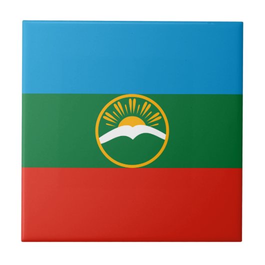 カラチャイ・チェルケス共和国の旗 タイル (正面)