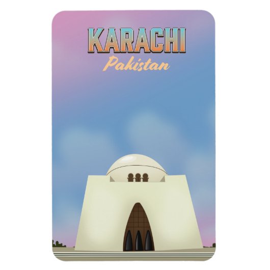 カラチ・パキスタン旅行ポスター マグネット (縦)