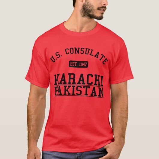 カラチ、パキスタン総領事館 Tシャツ (正面)