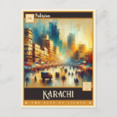 カラチ(パキスタン) |ヴィンテージ絵画ー ポストカード (正面)