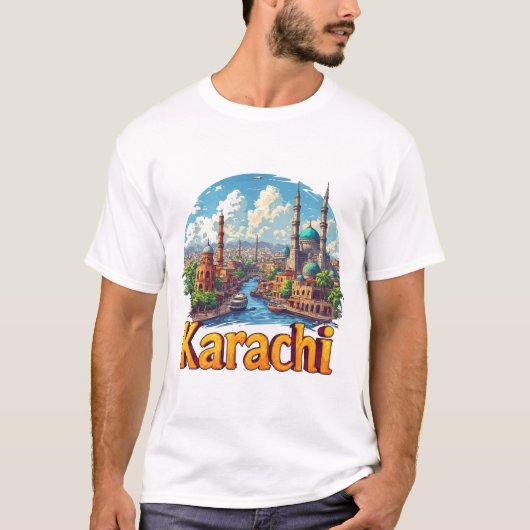 カラチ パキスタン 都市 ギフト 旅行者向け 🗺️ Tシャツ (正面)
