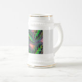 カラテアの葉の模様の観葉植物デザイン ビールジョッキ (正面右)