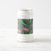 カラテアの葉の模様の観葉植物デザイン ビールジョッキ (中央)