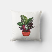 カラテア手描き植物装飾用クッション クッション (正面)