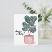 カラテア 祝いの水彩イラスト ポストカード (スタンド正面)