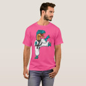カラテサウルス空手子供へ恐竜ディノ武術 Tシャツ (正面フル)