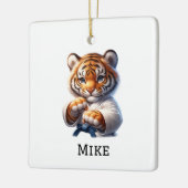 カラテパーソナライズされたカ/空手クリスマス セラミックオーナメント (左)