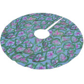 カラデカラフルィウムピンクグリーンパープル葉 ブラッシュドポリエステルツリースカート (アングル)