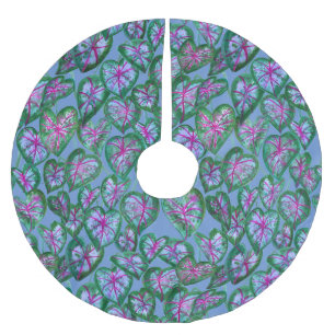 カラデカラフルィウムピンクグリーンパープル葉 ブラッシュドポリエステルツリースカート