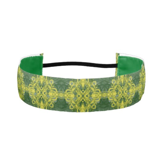 カラデスコープ – イエローグリーンデザイン アスレチックヘッドバンド (正面)