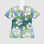 カラニ絞り染めブレンドトロピカルハイビスカスアロハシャツ オーナメント (正面)