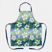 カラニ絞り染めブレンドトロピカルハイビスカスブルー エプロン (正面)