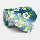 カラニ絞り染めブレンドトロピカルハイビスカスブルー ネクタイ (ロール)