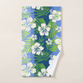 カラニ絞り染めブレンドトロピカルハイビスカスブルー バスタオルセット (ハンドタオル)