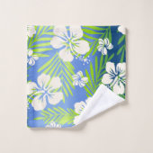 カラニ絞り染めブレンドトロピカルハイビスカスブルー バスタオルセット (ウォッシュタオル)