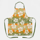 カラニ絞り染めブレンドトロピカルハイビスカス – オレンジ エプロン (正面)