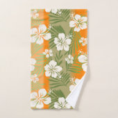 カラニ絞り染めブレンドトロピカルハイビスカス – オレンジ バスタオルセット (ハンドタオル)