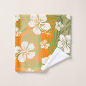 カラニ絞り染めブレンドトロピカルハイビスカス – オレンジ バスタオルセット (ウォッシュタオル)