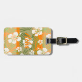 カラニ絞り染めブレンドトロピカルハイビスカス – オレンジ ラゲッジタグ (正面横)