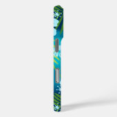 カラニ絞り染めブレンドトロピカルハイビスカス – ティール(緑がかった色)ケース Case-Mate iPhoneケース (裏面 / 右)