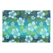 カラニ絞り染めブレンドトロピカルハイビスカス – ティール(緑がかった色) 枕カバー (裏面)