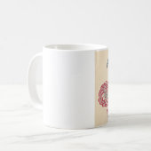 カラネシと蝶の茶色の鳥 コーヒーマグカップ (正面左)