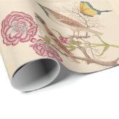 カラネシと蝶の茶色の鳥 ラッピングペーパー (ロールコーナー)