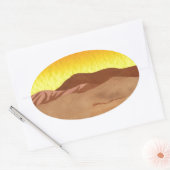 カラハリ砂漠 楕円形シール (封筒)