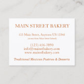 カラバザエンタカメキシコ料理シェフレストラン 名刺 (裏面)