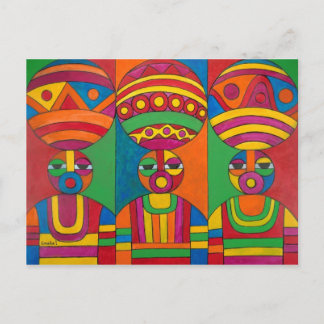 カラバッシュ2世を持つ女性 ポストカード