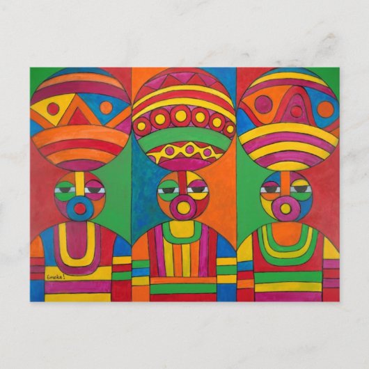 カラバッシュ2世を持つ女性 ポストカード (正面)