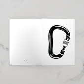 カラビナーマウンテン登山ボルダリングアウトドア 箔グリーティングカード (外側レイダウン)