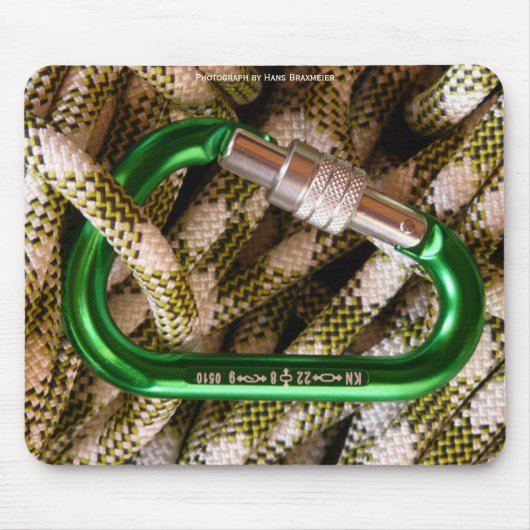 カラビナ及び登山ロープマウスパッド マウスパッド (正面)