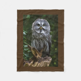 カラフトフクロウの写真肉食鳥 フリースブランケット