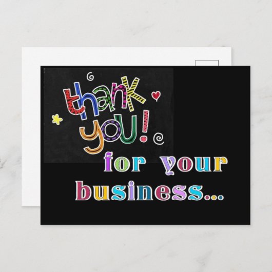 カラフルありがとうはがき ポストカード (正面/裏面)