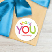 カラフルありがとう子供の誕生日パーティー ラウンドシール