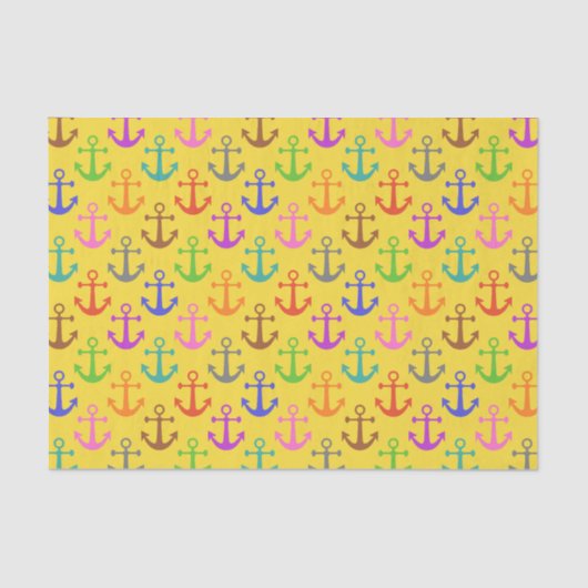 カラフルいかりパターンレトロ 薄葉紙 (正面)