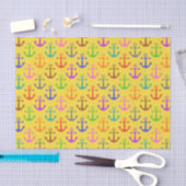 カラフルいかりパターンレトロ 薄葉紙 (クラフト)