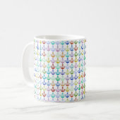 カラフルいかり模様ネイビーデザイン コーヒーマグカップ (正面左)