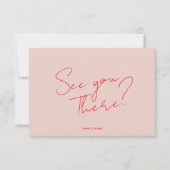 カラフルおもしろいお洒落レトロ結婚ズ 出欠カード (正面)