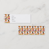 カラフルおもしろいかわいいジャングルビレッジサファリ動物園 スキニー名刺 (正面/裏面)