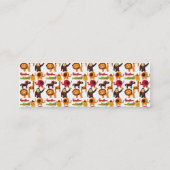 カラフルおもしろいかわいいジャングルビレッジサファリ動物園 スキニー名刺 (裏面)