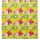 カラフルおもしろいの実のパターン シャワーカーテン (正面)