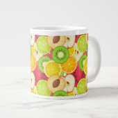 カラフルおもしろいの実のパターン ジャンボコーヒーマグカップ (正面右)