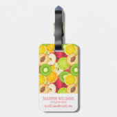 カラフルおもしろいの実のパターン ラゲッジタグ (裏面縦)