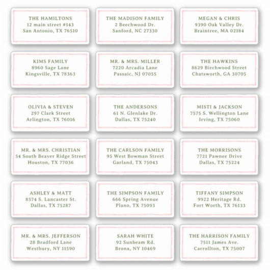 カラフルおもしろいの結婚ゲスト受信者名アドレス シール (正面)