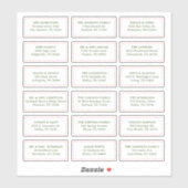 カラフルおもしろいの結婚ゲスト受信者名アドレス シール (シート)