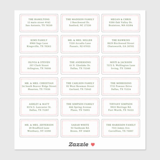 カラフルおもしろいの結婚ゲスト受信者名アドレス シール (シート)