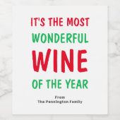 カラフルおもしろいクリスマス ワインラベル (シングルラベル)