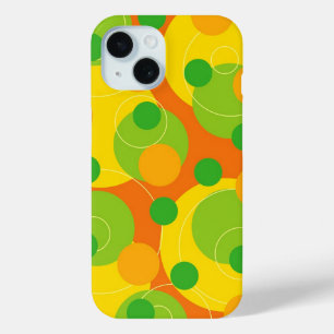 カラフルおもしろいサークル水玉模様シトラスライムグルーヴィ iPhone 15ケース